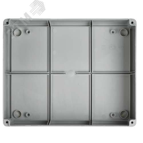 Коробка КМ41276 распаячная для открытой проводки 240х195х90мм IP55 RAL7035 прозрачный красный кабельные вводы 2