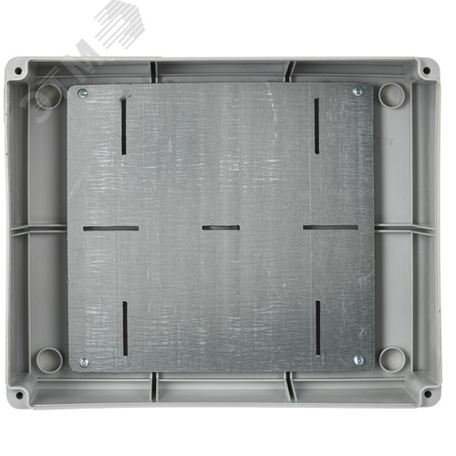 Коробка КМ41346 распаячная для открытой проводки 240х195х90мм IP55 RAL7035 монтажная плата кабельные вводы - фото 2