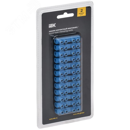 Зажим винтовой ЗВИ-10 2.5-6мм.кв не поддерживает горение синий(2шт) 2