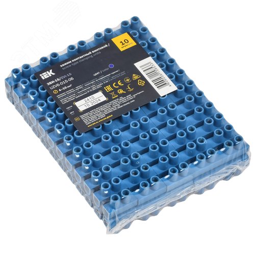 Зажим винтовой ЗВИ-15 4-10 мм.кв. 12пар не поддерживающий горение синий 2