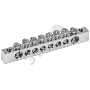 Шина PEN ''земля-ноль'' 6х9мм 6/2 Ni (6групп/крепеж по краям)