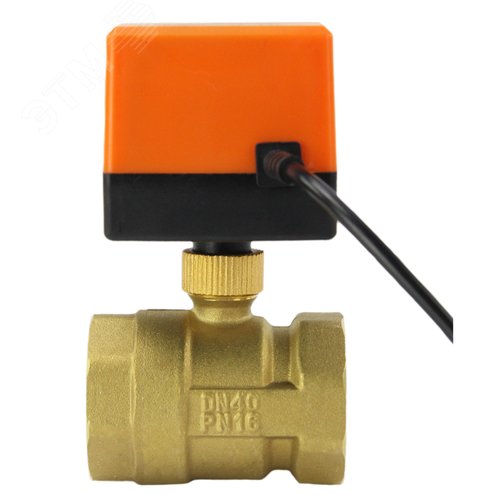 Кран шаровой RP.BRASS.120.MM.040 1 1/2'' Ду40 Ру16 стандартнопроходной двухходовой, латунь, внутренняя резьба, уплотнение нитриловый каучук + PTFE, рабочая температура до 120 град, электропривод 24VDC без концевых выключателей - фото 5