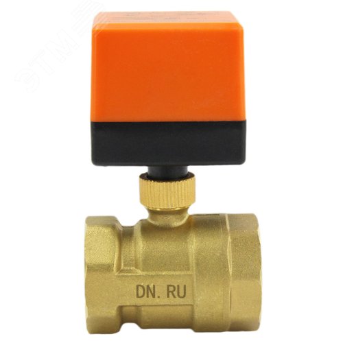 Кран шаровой RP.BRASS.120.MM.040 1 1/2'' Ду40 Ру16 стандартнопроходной двухходовой, латунь, внутренняя резьба, уплотнение нитриловый каучук + PTFE, рабочая температура до 120 град, электропривод 24VDC без концевых выключателей - DN.ru