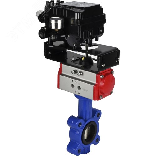 Затвор дисковый поворотный QT450-304-EPDM-2W-Fb-H Ду50 Ру16 корпус чугун QT450, диск нержавеющая сталь 304, уплотнение EPDM, с пневмоприводом DA-065 и позиционером EPRP1-NU-0-08 без обратной связи - DN.ru