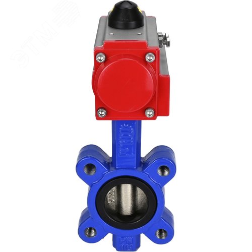 Затвор дисковый поворотный QT450-304-EPDM-2W-Fb-H Ду50 Ру16 корпус чугун QT450, диск нержавеющая сталь 304, уплотнение EPDM, с пневмоприводом SA-083 - фото 6