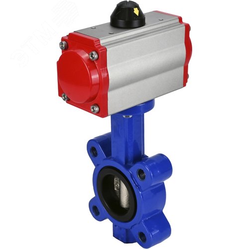 Затвор дисковый поворотный QT450-304-EPDM-2W-Fb-H Ду50 Ру16 корпус чугун QT450, диск нержавеющая сталь 304, уплотнение EPDM, с пневмоприводом SA-083 - DN.ru