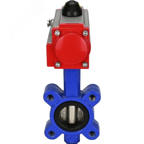 Затвор дисковый поворотный QT450-304-EPDM-2W-Fb-H Ду50 Ру16 корпус чугун QT450, диск нержавеющая сталь 304, уплотнение EPDM, с пневмоприводом SA-083 - фото 2