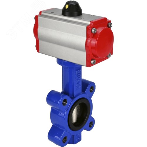 Затвор дисковый поворотный QT450-304-EPDM-2W-Fb-H Ду50 Ру16 корпус чугун QT450, диск нержавеющая сталь 304, уплотнение EPDM, с пневмоприводом SA-083 - фото 5