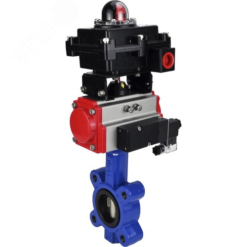 Затвор дисковый поворотный QT450-304-EPDM-2W-Fb-H Ду50 Ру16 чугун QT450, диск нержавеющая сталь 304, уплотнение EPDM, пневмопривод SA-083, пневмораспределитель PND2-S1EM-52-1NC-J08-24VDC и БКВ LSB-410-02ExM12-250 - фото 7