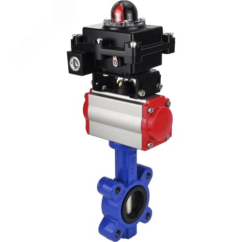 Затвор дисковый поворотный QT450-304-EPDM-2W-Fb-H Ду50 Ру16 чугун QT450, диск нержавеющая сталь 304, уплотнение EPDM, пневмопривод SA-083, пневмораспределитель PND2-S1EM-52-1NC-J08-24VDC и БКВ LSB-410-02ExM12-250 - фото 5