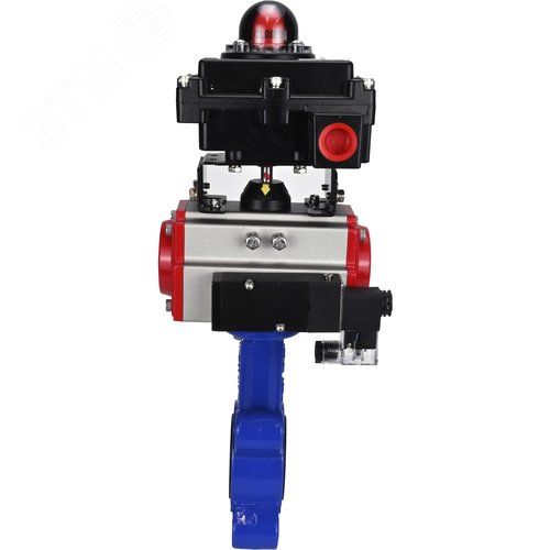 Затвор дисковый поворотный QT450-304-EPDM-2W-Fb-H Ду50 Ру16 чугун QT450, диск нержавеющая сталь 304, уплотнение EPDM, пневмопривод SA-083, пневмораспределитель PND2-S1EM-52-1NC-J08-24VDC и БКВ LSB-410-02ExM12-250 - фото 8