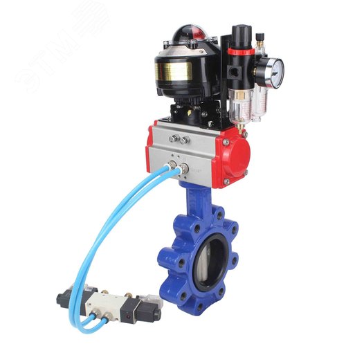 Затвор дисковый поворотный QT450-304-EPDM-2W-Fb-H Ду65 Ру16 чугун QT450, диск нержавеющая сталь 304, уплотнение EPDM, пневмопривод DA-065, пневмораспределитель PND1-S2EM-52-2-T08-220VAC, БКВ LSB-510-02ExM12-250 и БПВ APU1-10-40-V08 - фото 5