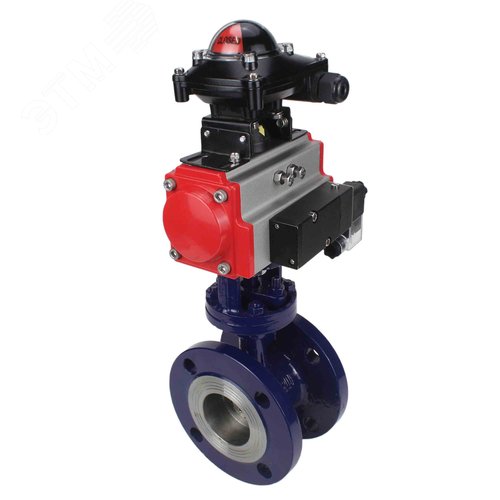 Затвор дисковый с тройным эксцентриситетом WCB-304-M-F-ISO Ду150 Ру25 фланцевый, корпус углеродистая сталь WCB, диск нержавеющая сталь 304, METAL, пневмопривод DA-160, пневмораспределитель PND2-S1EM-52-1NC-J08-220VAC и БКВ LSB-210-02NM12-220/24 - DN.ru
