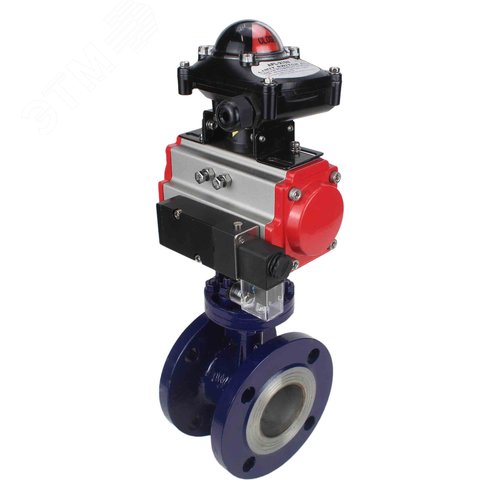 Затвор дисковый с тройным эксцентриситетом WCB-304-M-F-ISO Ду125 Ру25 фланцевый, корпус углеродистая сталь WCB, диск нержавеющая сталь 304, METAL, пневмопривод DA-140, пневмораспределитель PND2-S1EM-52-1NC-J08-24VDC и БКВ LSB-210-02NM12-220/24 - фото 8