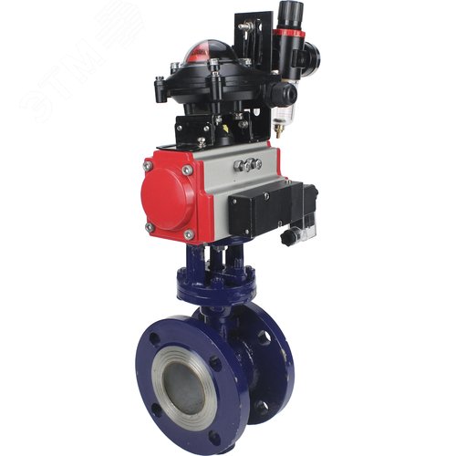 Затвор с тройным эксцентриситетом WCB-304-M-F-ISO Ду80 Ру25 фланцевый, углеродистая сталь, диск нержавеющая сталь, METAL, пневмопривод DA-105, пневмораспределитель PND2-S1EM-52-1NC-J08-220VAC, БКВ LSB-210-02NM12-220/24, БПВ APU1-10-40-V08 - фото 7