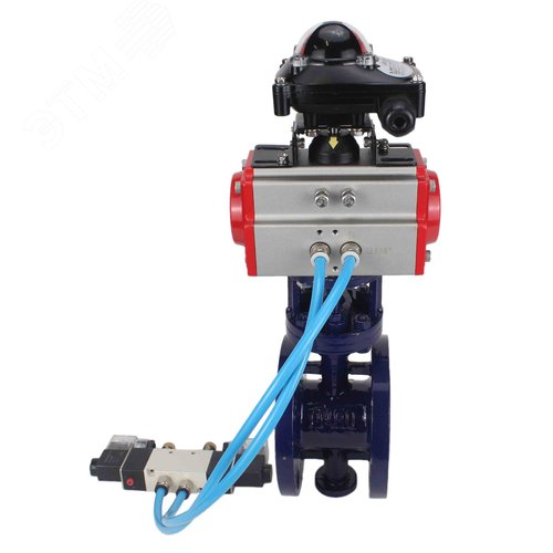 Затвор дисковый с тройным эксцентриситетом WCB-304-M-F-ISO Ду65 Ру25 фланцевый, корпус углеродистая сталь WCB, диск нержавеющая сталь 304, METAL, пневмопривод DA-083, пневмораспределитель PND1-S2EM-52-2-T08-220VAC и БКВ LSB-210-02NM12-220/24 - фото 8