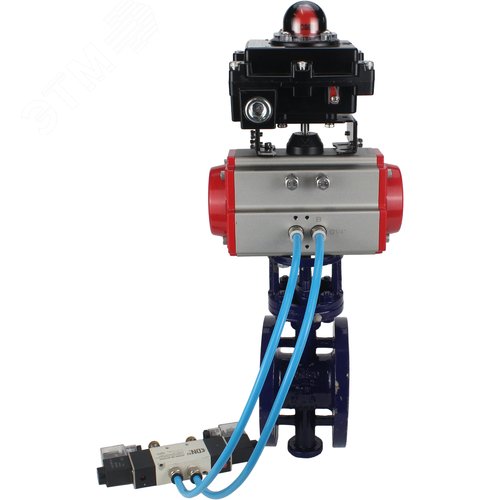 Затвор дисковый с тройным эксцентриситетом WCB-304-M-F-ISO Ду125 Ру25 фланцевый, корпус углеродистая сталь WCB, диск нержавеющая сталь 304, METAL, пневмопривод DA-140, пневмораспределитель PND1-S2EM-52-2-T08-220VAC и БКВ LSB-410-02ExM12-250 - фото 8