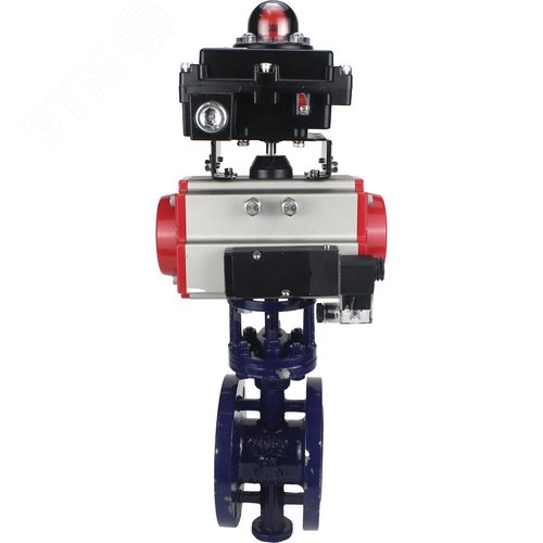 Затвор дисковый с тройным эксцентриситетом WCB-316-M-F-ISO Ду65 Ру25 фланцевый, корпус углеродистая сталь WCB, диск нержавеющая сталь 316, METAL, пневмопривод DA-083, пневмораспределитель PND2-S1EM-52-1NC-J08-220VAC и БКВ LSB-410-02ExM12-250 - фото 2