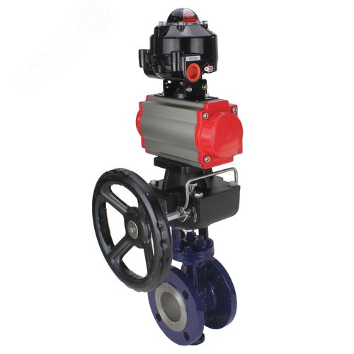 Затвор дисковый с тройным эксцентриситетом WCB-304-M-F-ISO Ду125 Ру25 фланцевый сталь WCB диск нержавеющая сталь 304 METAL, пневмопривод DA-140, пневмораспределитель PND2-S1EM-52-1NC-J08-220VAC БКВ LSB-510-02ExM12-250, ручной дублёр HDM-4 - фото 8