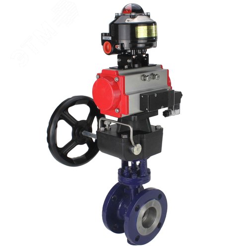 Затвор дисковый с тройным эксцентриситетом WCB-304-M-F-ISO Ду50 Ру25 фланцевый сталь WCB диск нержавеющая сталь 304 METAL, пневмопривод DA-083, пневмораспределитель PND2-S1EM-52-1NC-J08-24VDC БКВ LSB-510-02ExM12-250, ручной дублёр HDM-2 - фото 6
