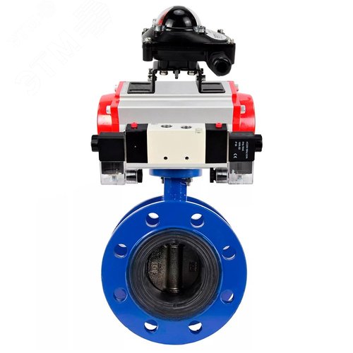 Затвор дисковый поворотный GGG40-304-EPDM-2W-F-R Ду250 Ру16 чугун GGG40, диск нержавеющая сталь 304, уплотнение EPDM, с пневмоприводом DA-210, пневмораспределителем PND1-S2EM-52-2-T10-220VAC и БКВ LSB-210-02NM12-220/24 - DN.ru