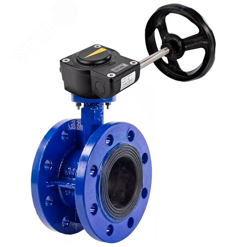 Затвор дисковый поворотный GGG40-304-EPDM-2W-F-R Ду300 Ру16 фланцевый, корпус чугун GGG40, диск нержавеющая сталь 304, уплотнение EPDM, с редуктором HAM-5 - DN.ru