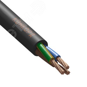 Провод ПВС 3х0,75 черный бухта 100м - Конкорд