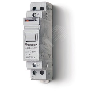 Реле шаговое модульное электромеханическое, 1NO 16А, 2 состояния, контакты AgNi, питание 24В DC, ширина 17.5мм, степень защиты IP20