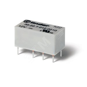 Реле субминиатюрное электромеханическое двухрядное, монтаж на печатную плату, 2CO 2A, контакты AgNi+Au, катушка 6В DC, влагозащита RTIII