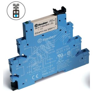 Модуль интерфейсный сборка 34.51.7.060.4010 + 93.01.0.060, электромеханическое реле, 1CO 6A, контакты AgSnO2, питание 60В AC/DC, IP20, винтовые клеммы