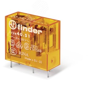 Реле электромеханическое универсальное миниатюрное, монтаж на печатную плату или в розетку, выводы с шагом 5мм, 1СO 10A, контакты AgNi, катушка 6В AC/DC (бистабильная), степень защиты RTII