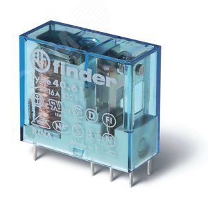 Реле электромеханическое универсальное миниатюрное, монтаж на печатную плату или в розетку, выводы с шагом 5мм, 1CO 16A, контакты AgSnO2, катушка 12В AC/DC (бистабильная), степень защиты RTII