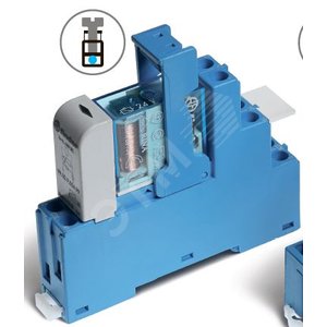 Модуль интерфейсный сборка 40.62.7.012.0000 + 99.02.9.024.99 + 95.05SPA, электромеханическое реле, 2CO 10A, контакты AgNi, питание 12В DC чувствительный, IP20, винтовые клеммы, пластиковая клипса, LED + диод