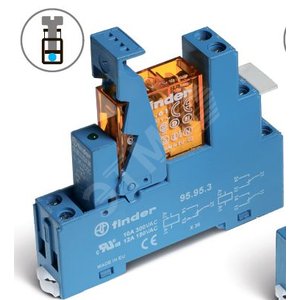 Интерфейсные модули реле с клипсой-держателем, Светодиод, AgCdO, 1CO 16A, 24VAC (496180240060SPA) - Finder