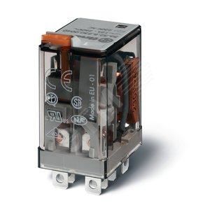 Реле электромеханическое силовое миниатюрное, монтаж в розетку или наконечники Faston (4.8х0.5мм), 2CO 12A, контакты AgCdO, катушка 230В АC, степень защиты RTI, опции: нет