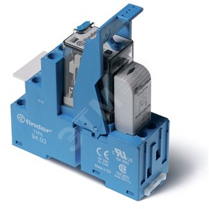 Модуль интерфейсный сборка 55.33.8.120.0010 + 99.02.0.230.98 + 94.03SPA, электромеханическое реле, 3CO 10A, контакты AgNi, питание 120В AC, IP20, винтовые клеммы, пластиковая клипса, LED + варистор, упаковка 1шт