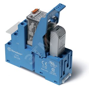 Модуль интерфейсный сборка 55.34.8.110.5000 + 99.02.0.230.59 + 94.04.7SMA, электромеханическое реле, 4CO 7A, контакты AgNi+Au, питание 110В AC, ATEX, IP20, винтовые клеммы, металлическая клипса, LED