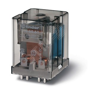 Реле силовое электромеханическое, монтаж на печатную плату, раздвоенные выводы, 1NO 30A, контакты AgCdO (зазор 3 мм), катушка 240В AC, степень защиты RTI, опции: нет