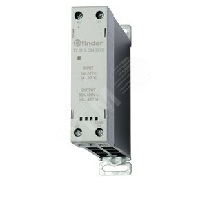 Реле модульное твердотельное, выход 30А (60…440В АС), питание 24В DC, Функция 'Включ.при пересечении нуля', ширина 22.5мм, клем.контактор, степень защиты IP20