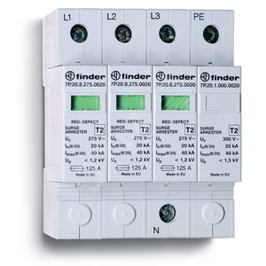Устройство защиты от импульсных перенапряжений УЗИП тип 2 (3 варистора+1 искровой разрядник) модульный без дополнительного контакта IP20