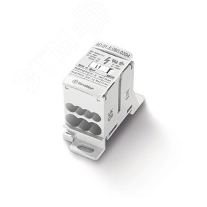 Блок распределительный на DIN-рейку/МП 80А, 3 вх.клеммы 4 вых.клеммы IP10 - FINDER