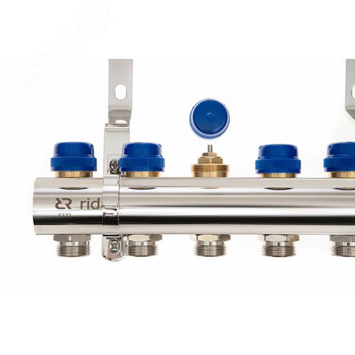 Коллекторная группа FHF-4RF set 4 контура 1'x3/4' с расходомерами, воздухоотводчиками и кронштейнами - фото 2