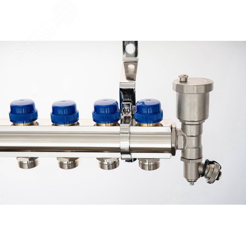 Коллекторная группа FHF-4RF set 4 контура 1'x3/4' с расходомерами, воздухоотводчиками и кронштейнами - фото 8