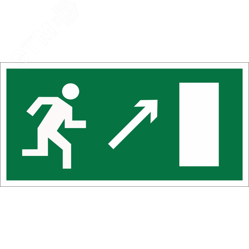 Знак безопасности NPU-2714.E05''Напр. к эвакуационному выходу направо вверх''