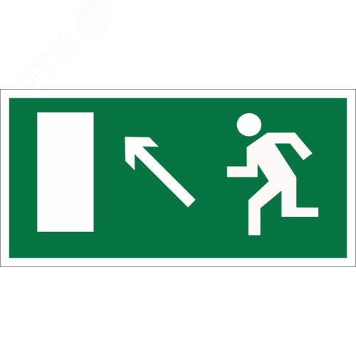Знак безопасности NPU-2714.E06''Напр. к эвакуационному выходу налево вверх''