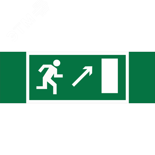 Знак безопасности NPU-3413.E05''Напр. к эвакуационному выходу направо вверх''