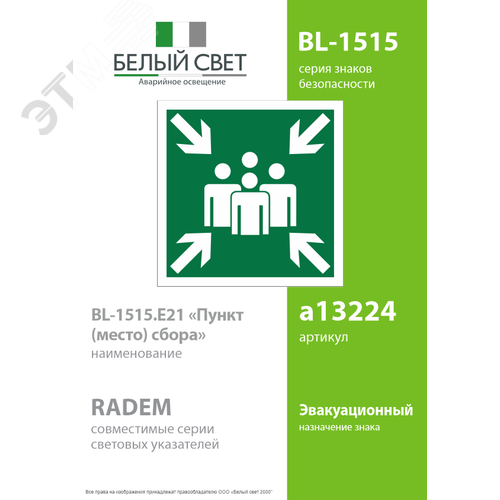 Знак безопасности BL-1515.E21''Пункт (место) сбора'' - фото 2