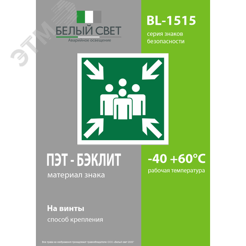 Знак безопасности BL-1515.E21''Пункт (место) сбора'' - фото 3