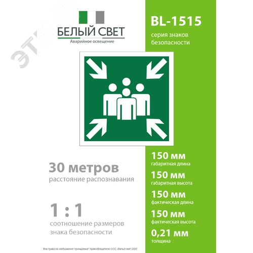 Знак безопасности BL-1515.E21''Пункт (место) сбора'' - фото 4