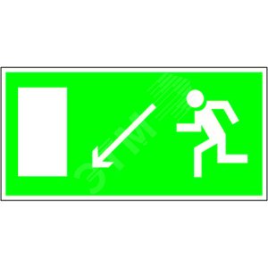 Знак безопасности BL-3015.E08''Напр. к эвакуационному выходу налево вниз''